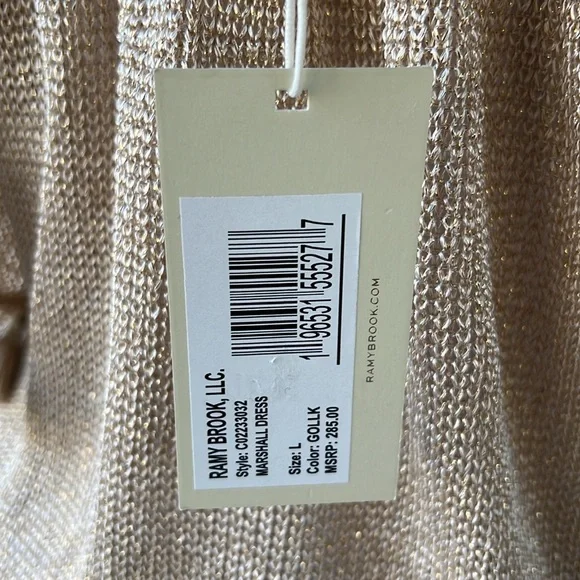 Ramy Brook Marshall Metallic-Knit Minidress Size Large NWT - Picture 6 of 6